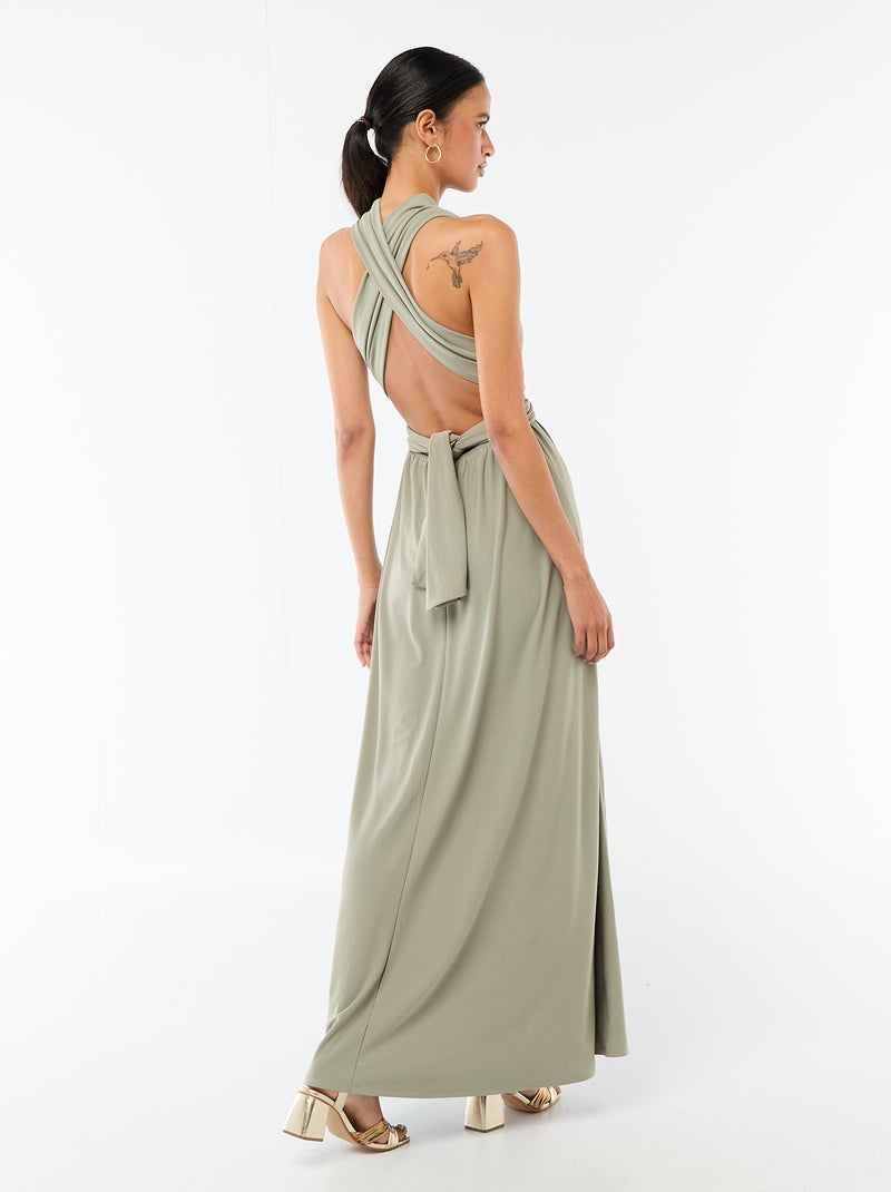 Vestido largo multiposiciones Verde - Kiabi