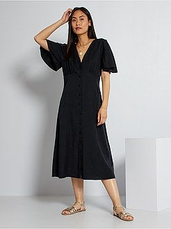 QS MIT ALL-OVER - Vestido Informal - Schwarz/negro