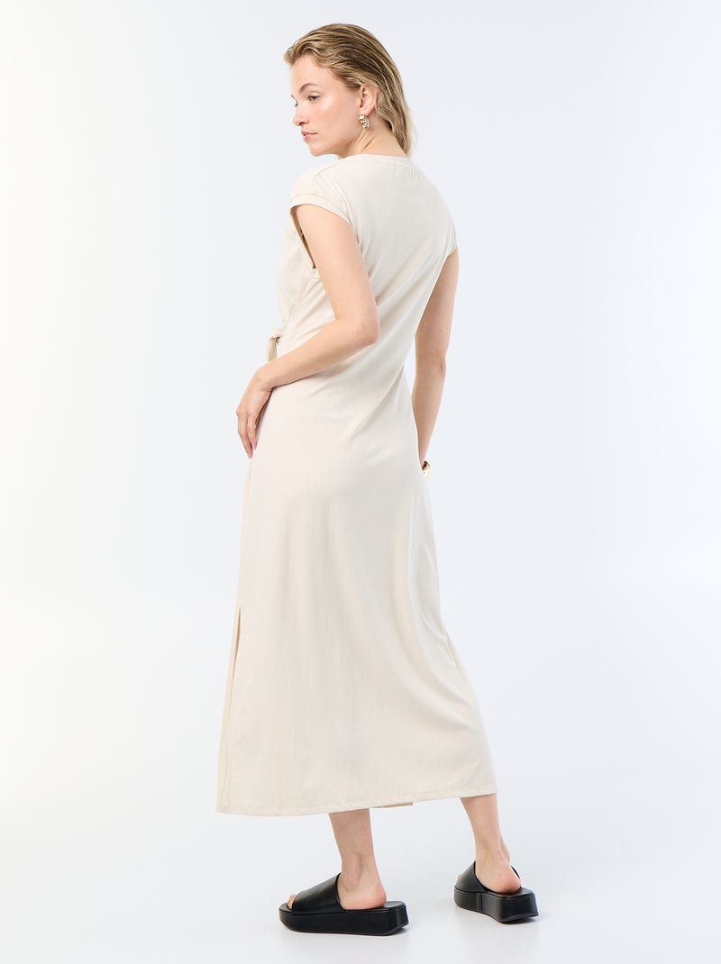Vestido largo para anudar Beige - Kiabi
