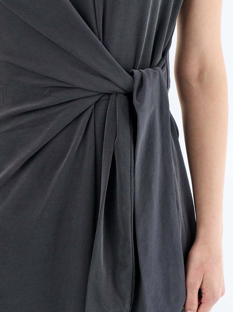 Vestido largo para anudar Negro - Kiabi