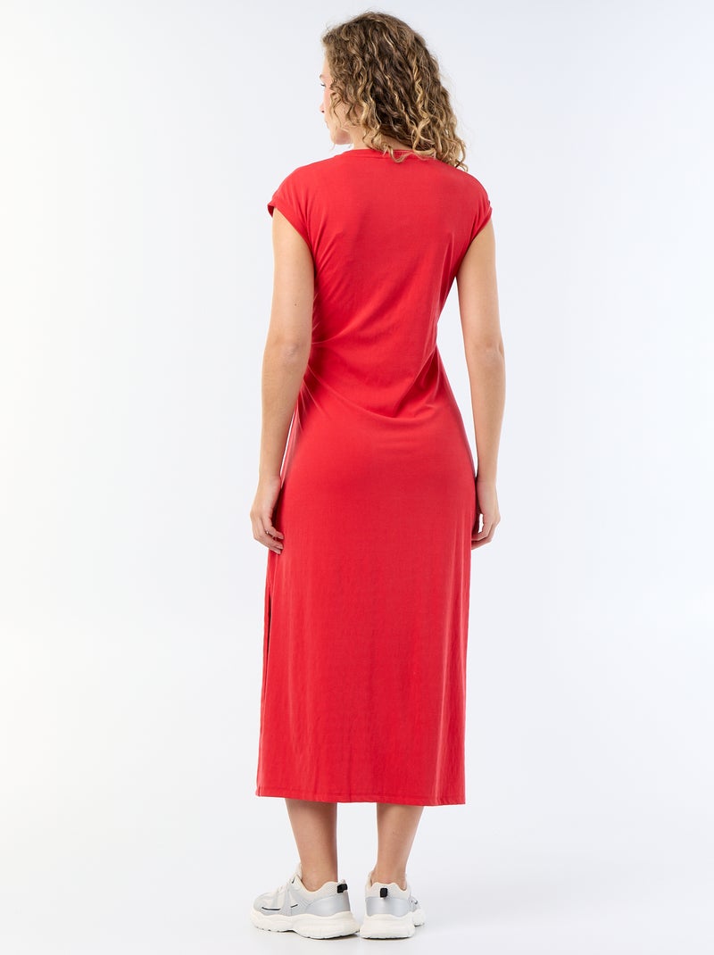 Vestido largo para anudar Rojo - Kiabi
