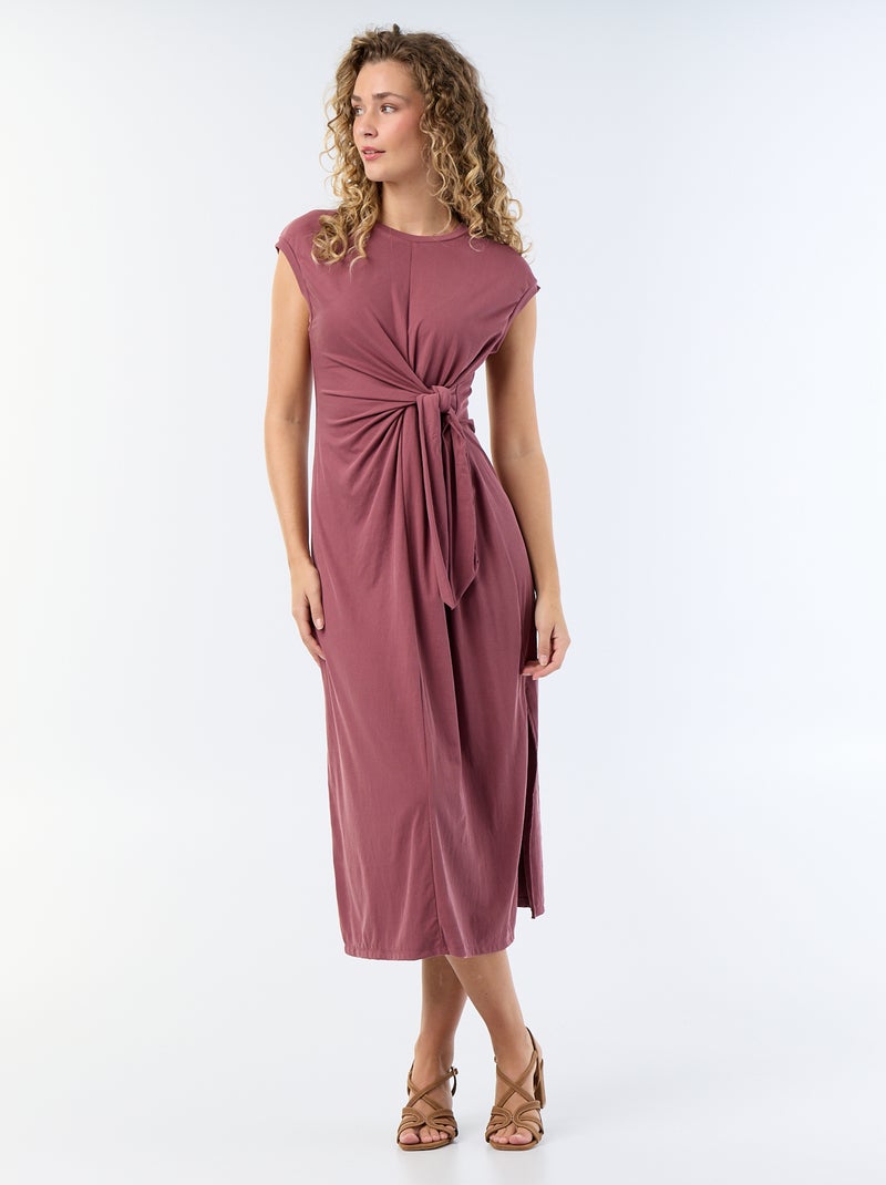 Vestido largo para anudar Rosa - Kiabi