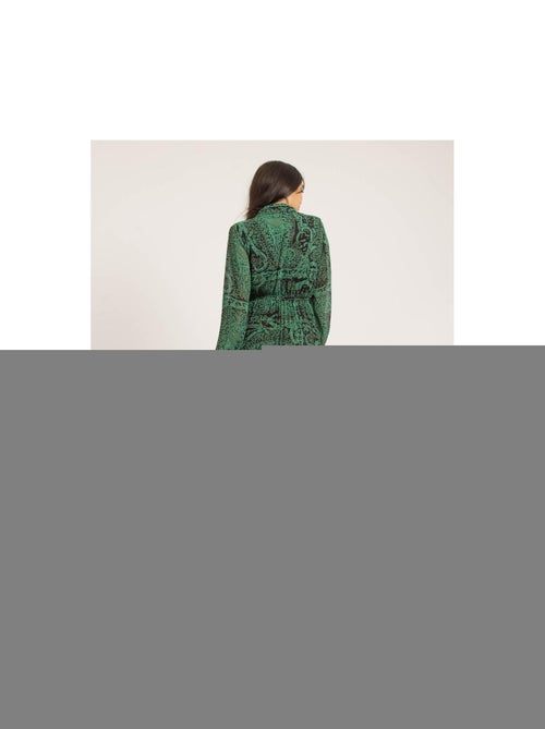 Vestido largo plisado con motivos INASSIA - Kiabi Vestido largo plisado con motivos INASSIA - Kiabi