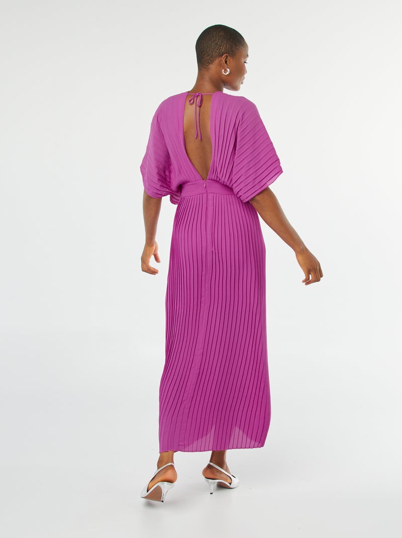 Vestido largo plisado ROSA - Kiabi