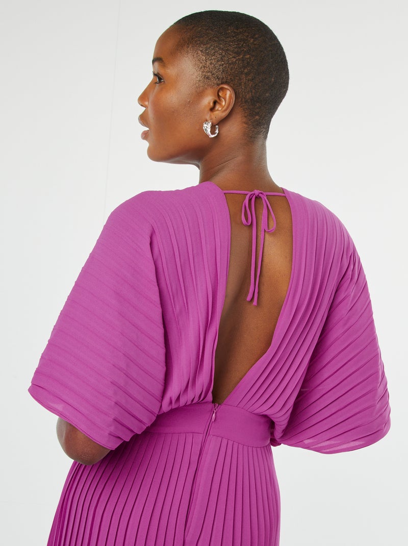 Vestido largo plisado ROSA - Kiabi