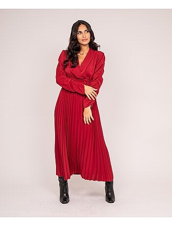 Vestido largo plissée ILEM