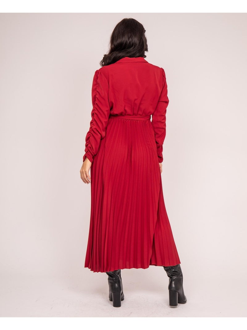 Vestido largo plissée ILEM Burdeos - Kiabi