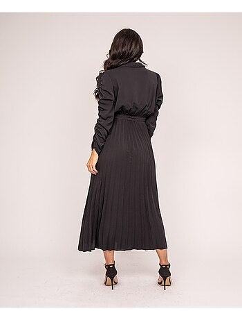 Vestido largo plissée ilem