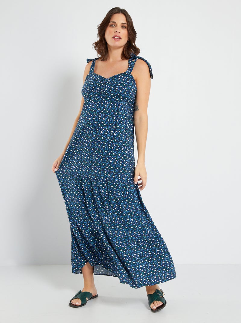 Vestido largo premamá AZUL - Kiabi