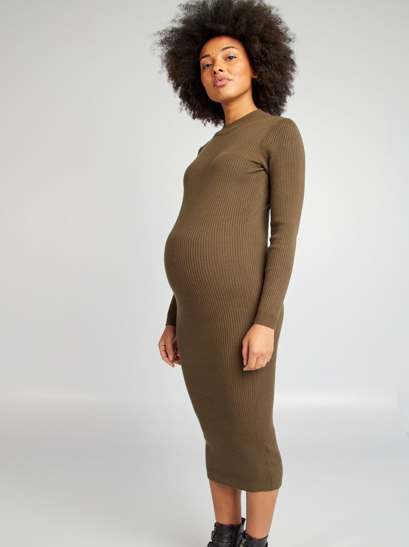 Vestido largo premamá KAKI - Kiabi