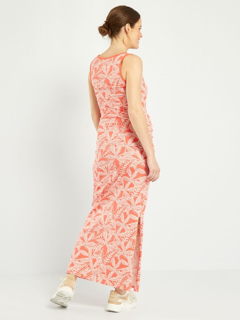 Vestido largo premamá 'rayas' NARANJA - Kiabi