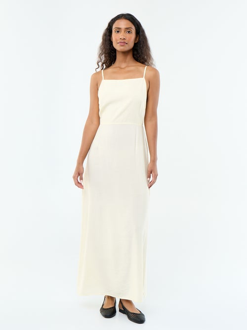 Vestido largo satinado de tirantes finos - Kiabi Vestido largo satinado de tirantes finos - Kiabi