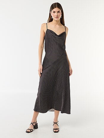 Vestido largo satinado de tirantes finos