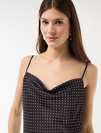 Vestido largo satinado de tirantes finos