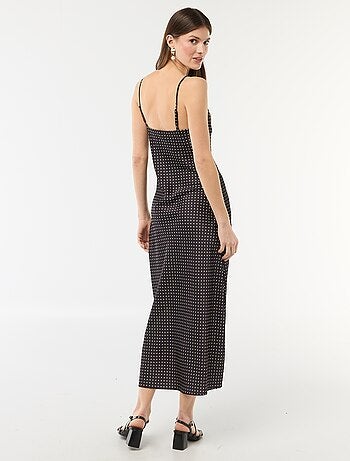 Vestido largo satinado de tirantes finos