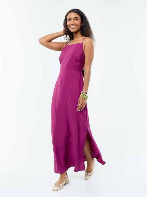 Vestido largo satinado de tirantes finos - Kiabi Vestido largo satinado de tirantes finos - Kiabi