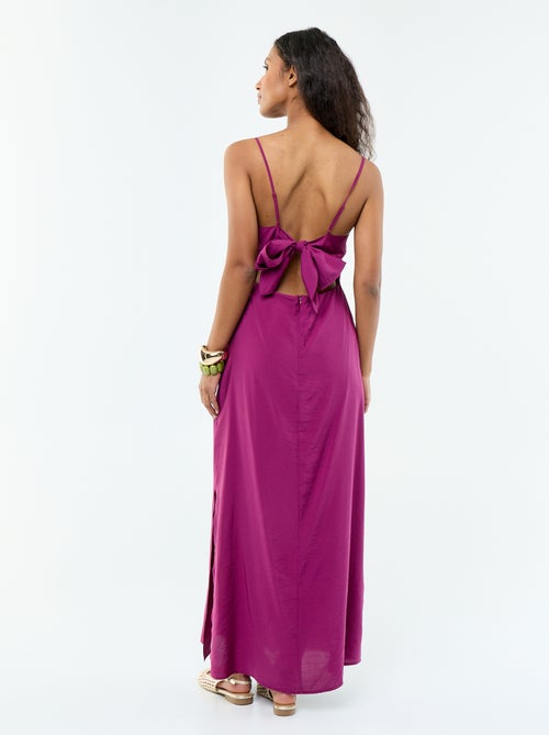Vestido largo satinado de tirantes finos - Kiabi Vestido largo satinado de tirantes finos - Kiabi