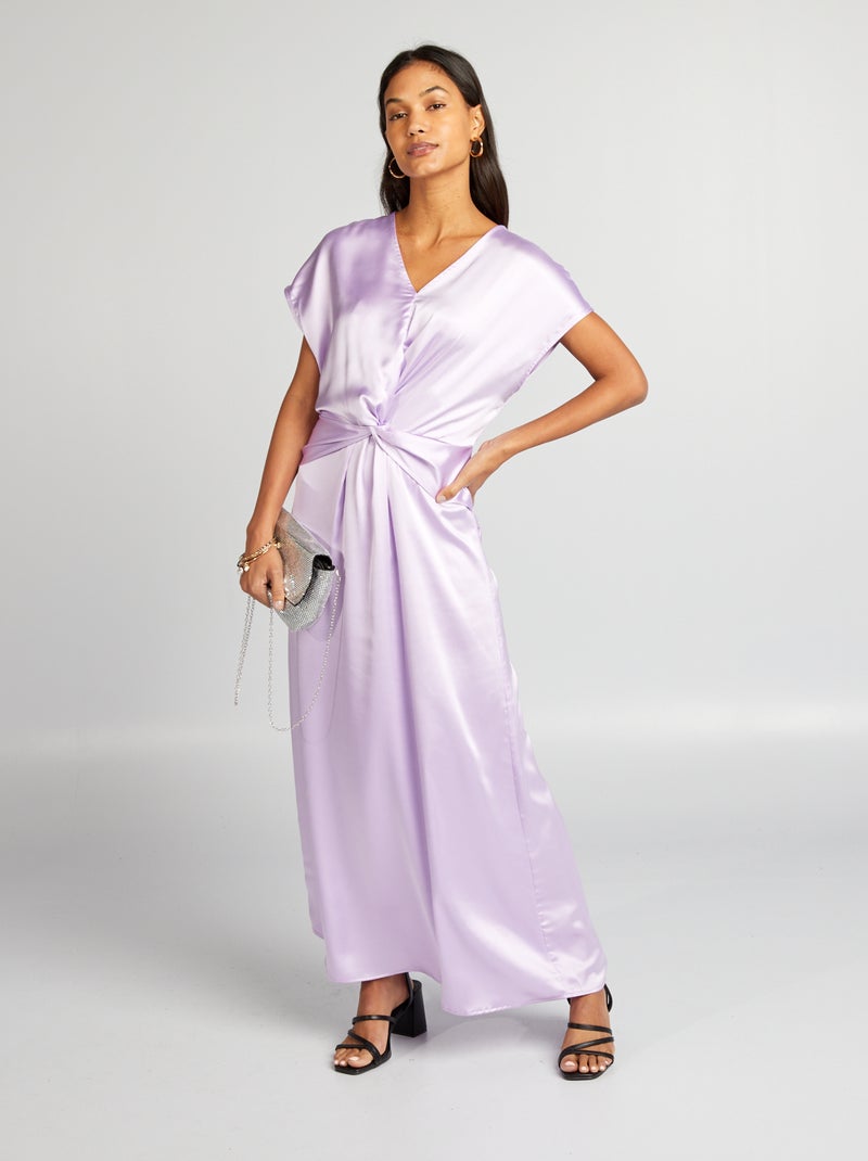 Vestido largo satinado PURPURA - Kiabi