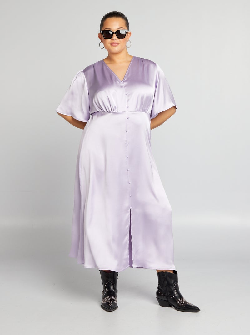 Vestido largo satinado ROSA - Kiabi