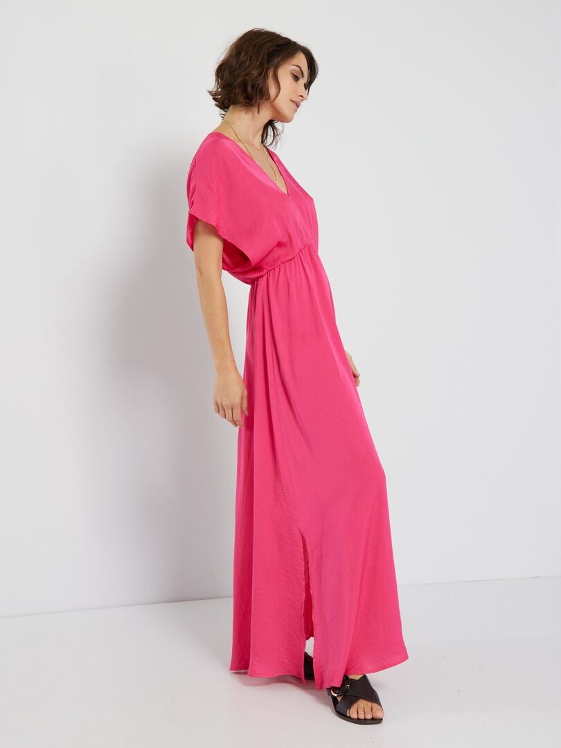 Vestido largo satinado - rosa indio Kiabi 25.00€