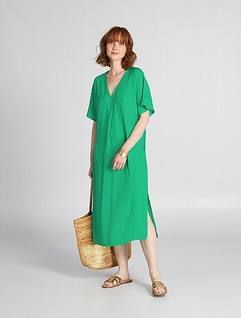 Vestido largo satinado - Kiabi