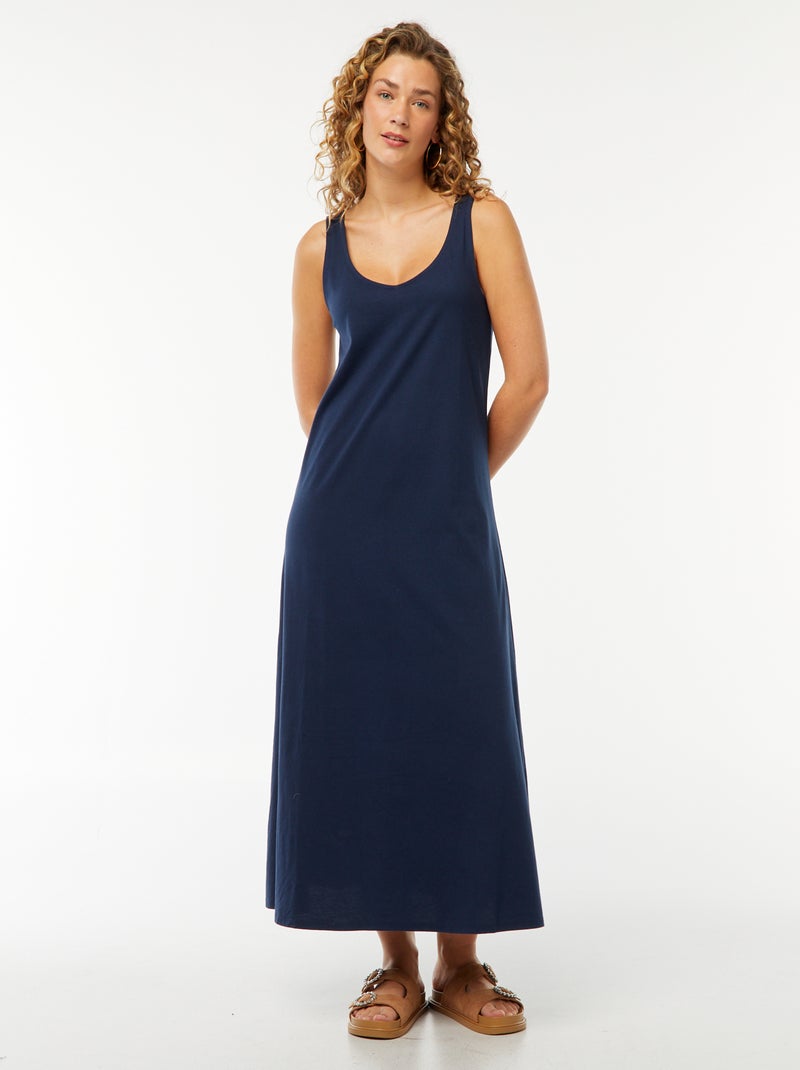 Vestido largo sin mangas Azul - Kiabi