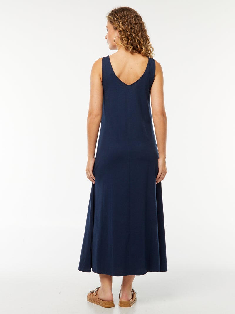 Vestido largo sin mangas Azul - Kiabi