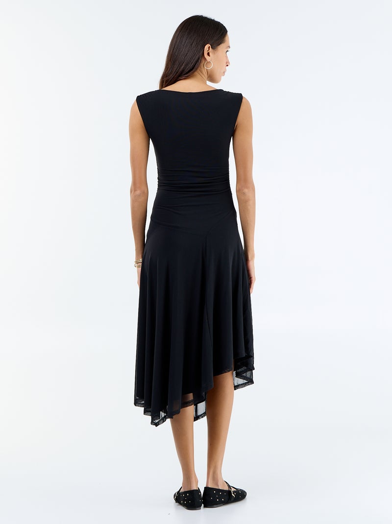Vestido largo sin mangas bajo asimétrico Negro - Kiabi