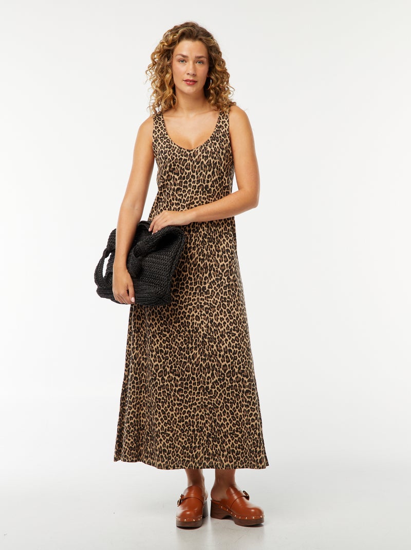 Vestido largo sin mangas Beige - Kiabi
