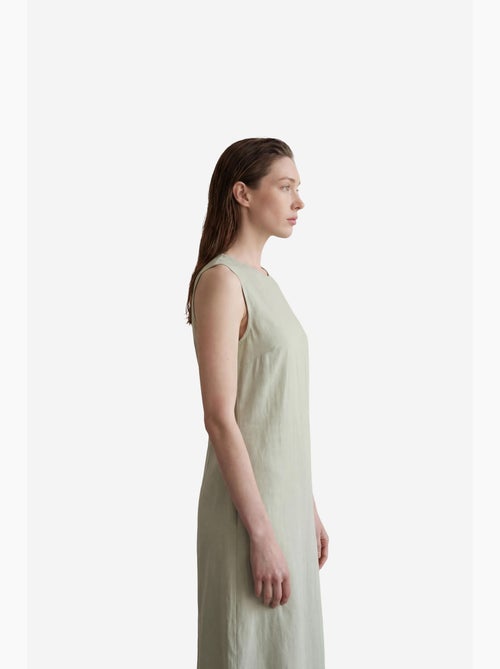 Vestido largo sin mangas con cuello en u y abertura my fashion - Kiabi