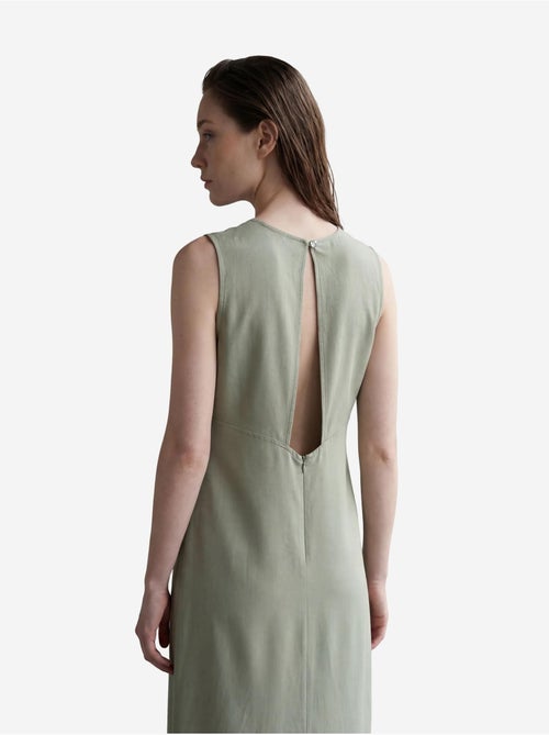 Vestido largo sin mangas con cuello en u y abertura my fashion - Kiabi