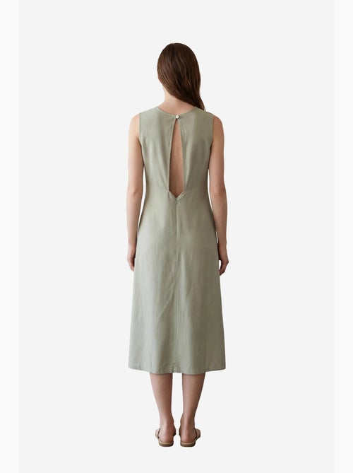 Vestido largo sin mangas con cuello en u y abertura my fashion - Kiabi