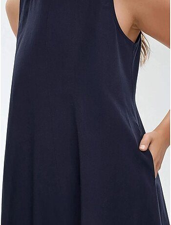 Vestido largo sin mangas con cuello redondo y forma de a hiccup