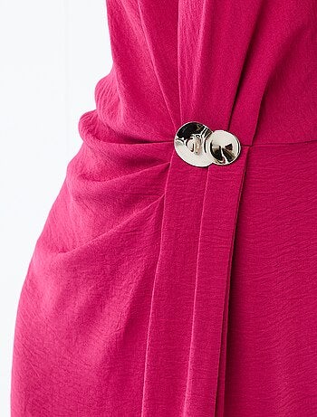 Vestido largo sin mangas con efecto drapeado