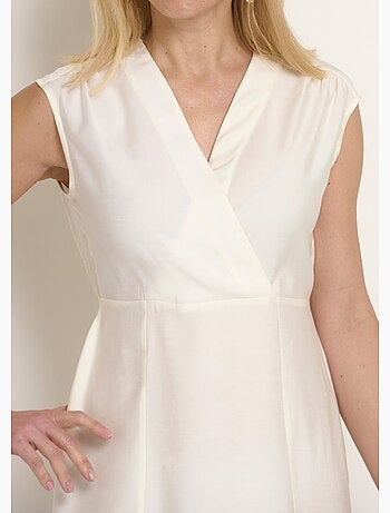 Vestido largo sin mangas con escote corazón - Afibel