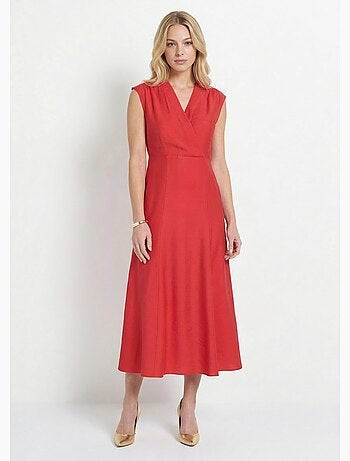 Vestido largo sin mangas con escote corazón - Afibel