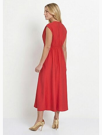 Vestido largo sin mangas con escote corazón - Afibel