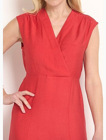 Vestido largo sin mangas con escote corazón - Afibel