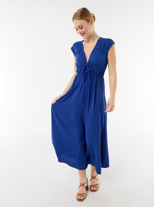 Vestido largo sin mangas con nudo - Kiabi