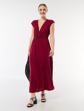 Vestido largo sin mangas con nudo