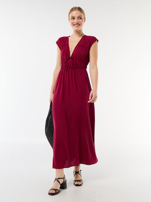 Vestido largo sin mangas con nudo - Kiabi