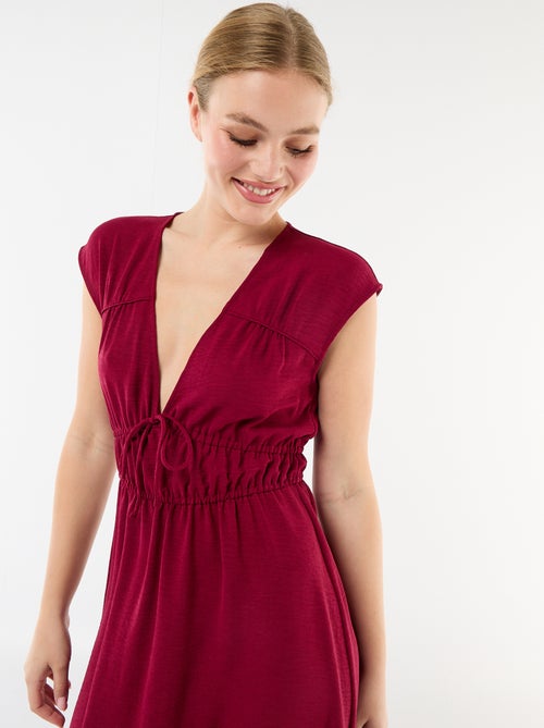 Vestido largo sin mangas con nudo - Kiabi