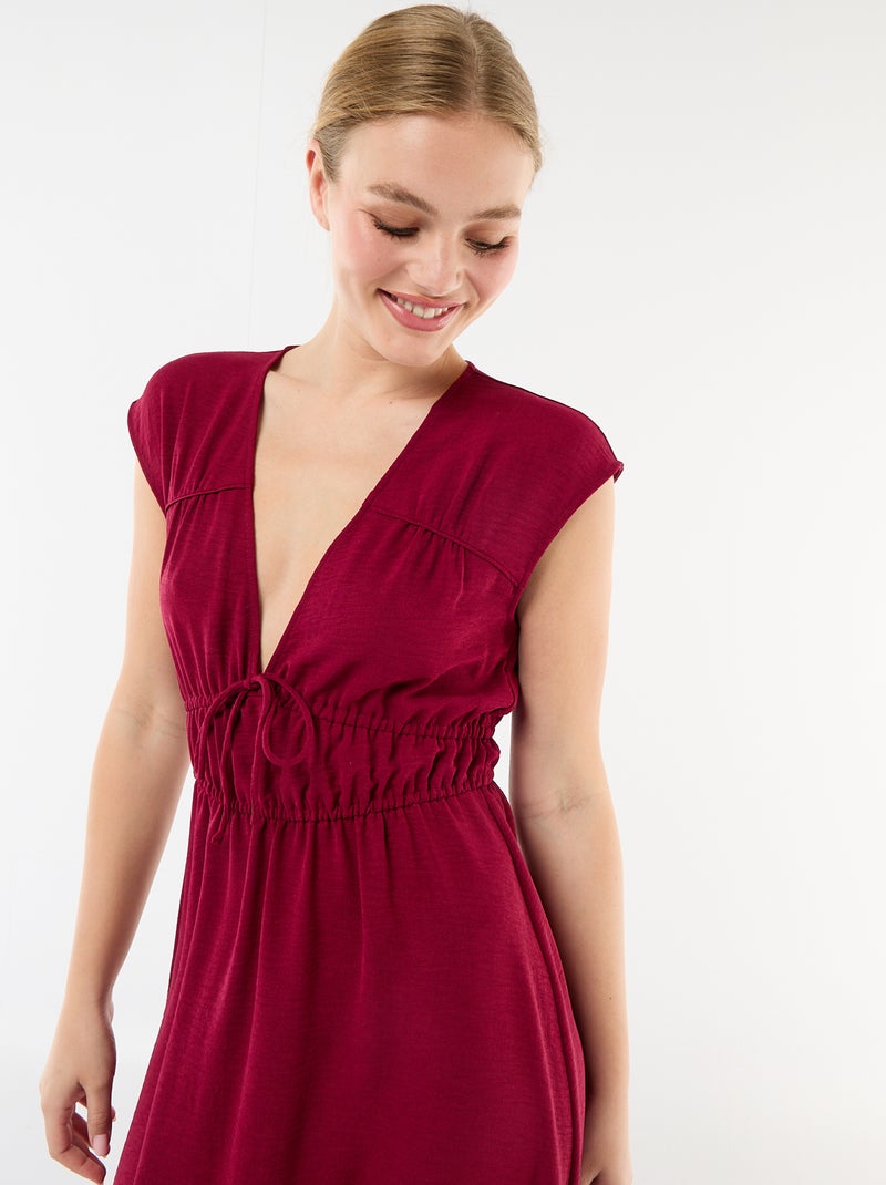 Vestido largo sin mangas con nudo Rojo - Kiabi