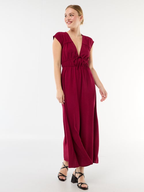 Vestido largo sin mangas con nudo - Kiabi