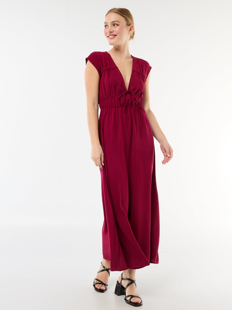 Vestido largo sin mangas con nudo Rojo - Kiabi