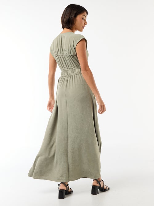 Vestido largo sin mangas con nudo - Kiabi