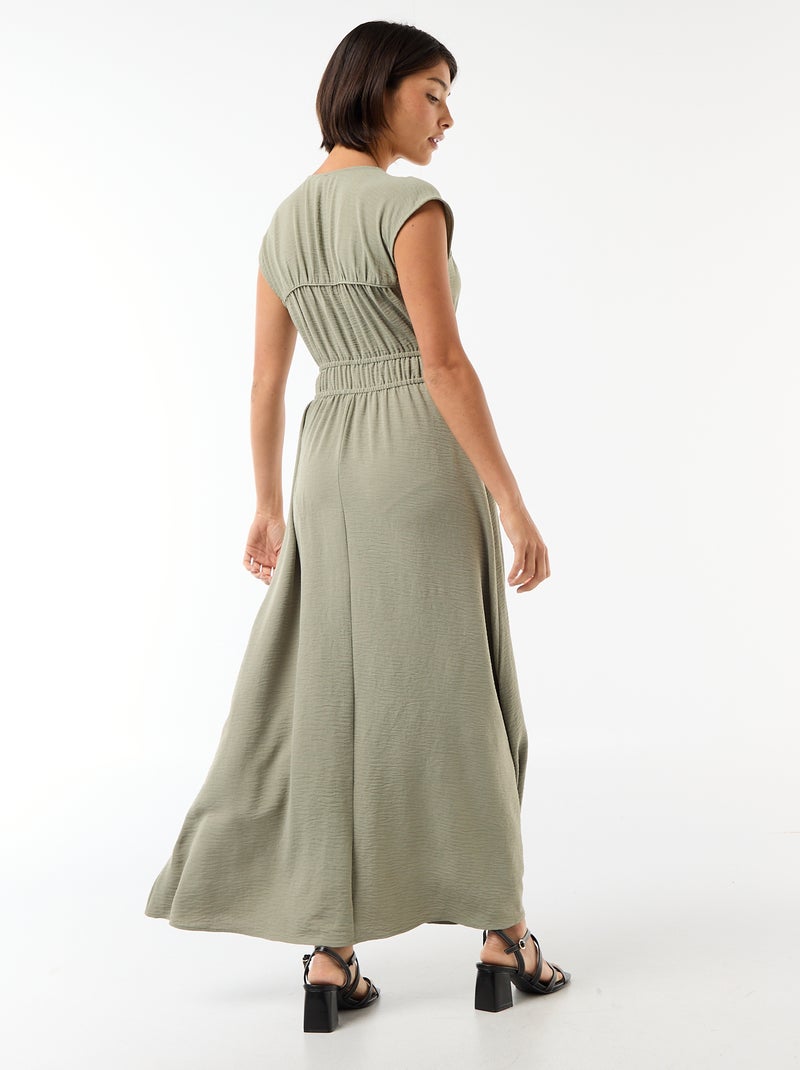 Vestido largo sin mangas con nudo Verde - Kiabi