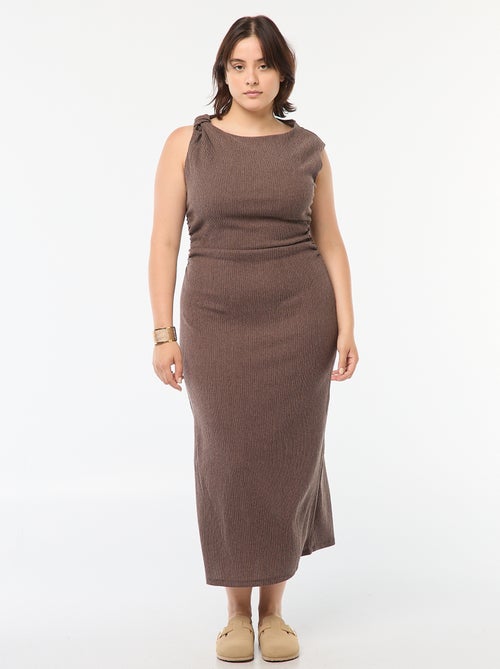 Vestido largo sin mangas de punto gofrado - Kiabi