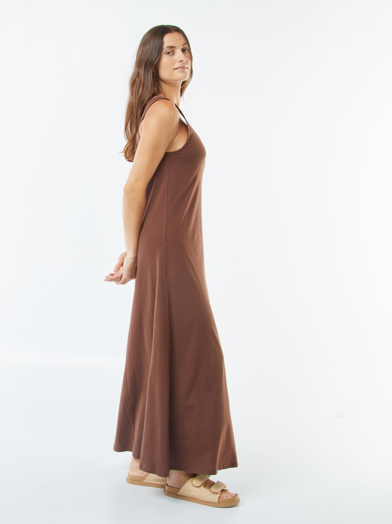 Vestido largo sin mangas Marron - Kiabi