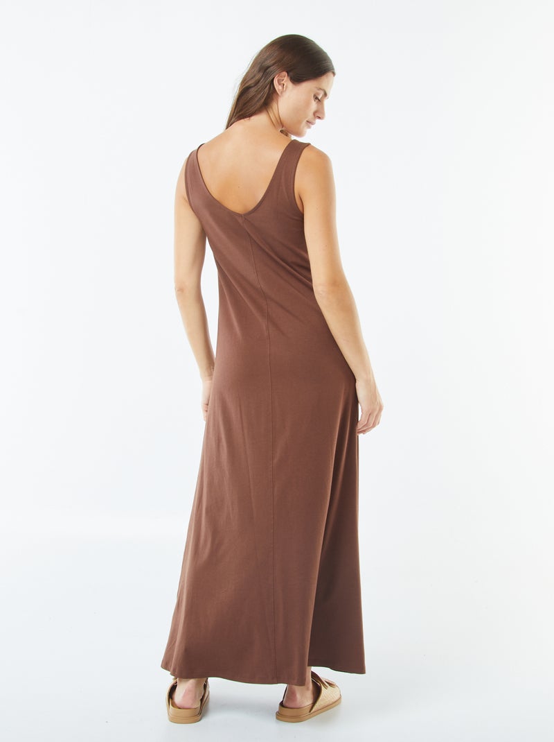 Vestido largo sin mangas Marron - Kiabi